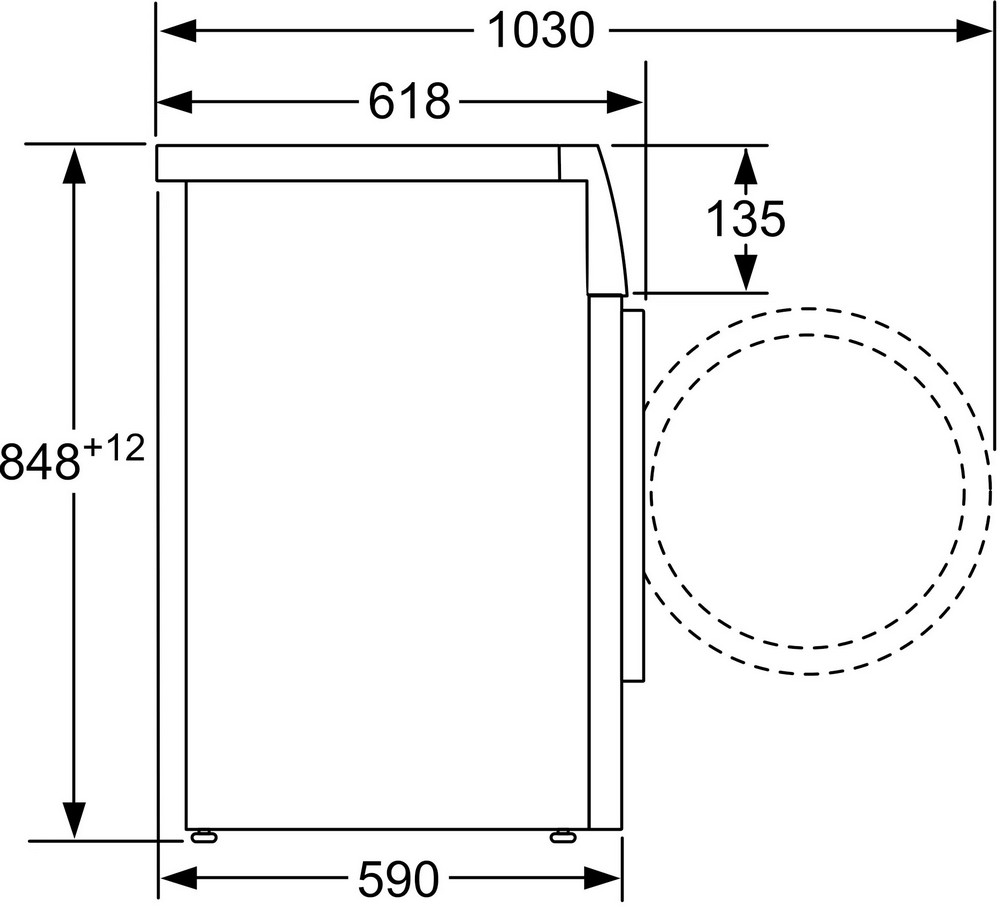 Bosch WAT28S48ME - Схема с размерами 