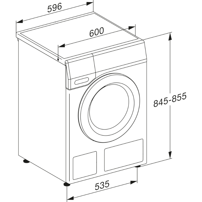 Miele WTD163WCS RU - Схема с размерами 