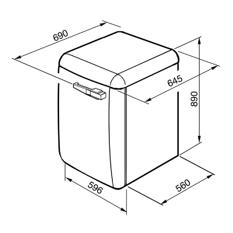 Smeg LBB14B - Схема с размерами 
