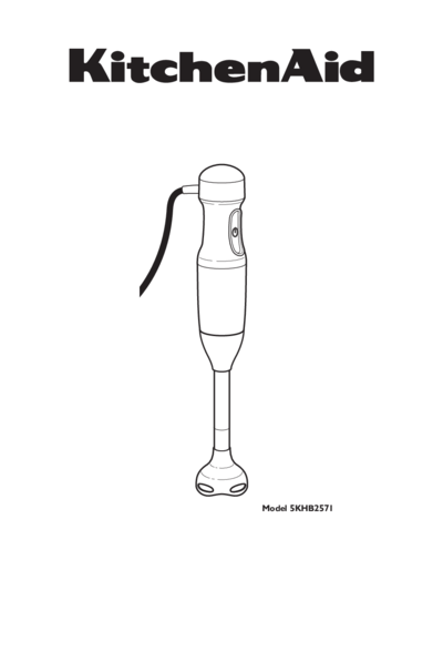 KitchenAid 5KHB2571EOB - Руководство по эксплуатации 