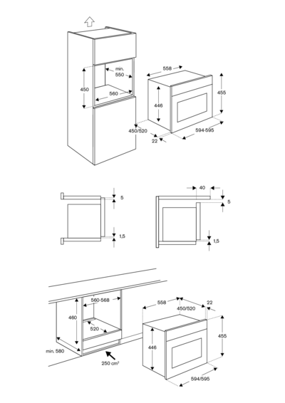 Bertazzoni F457MODVTZ - Схема (размеры) 