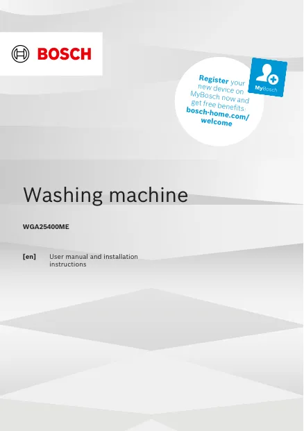 Bosch WGA25400ME - Инструкция по установке и эксплуатации 