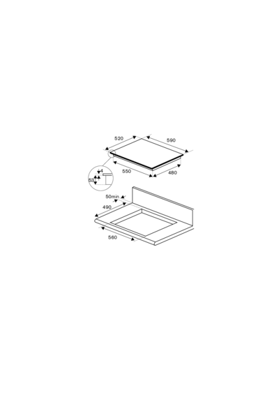 Bertazzoni P604IM2G5NE - Схема (размеры) 