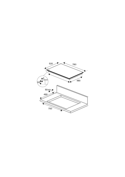 Bertazzoni P786IM3B2NE - Схема (размеры) 