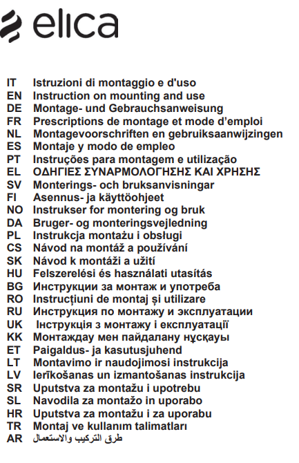 Elica NIKOLATESLA FIT BL/A/72 - Инструкция по монтажу и эксплуатации ()