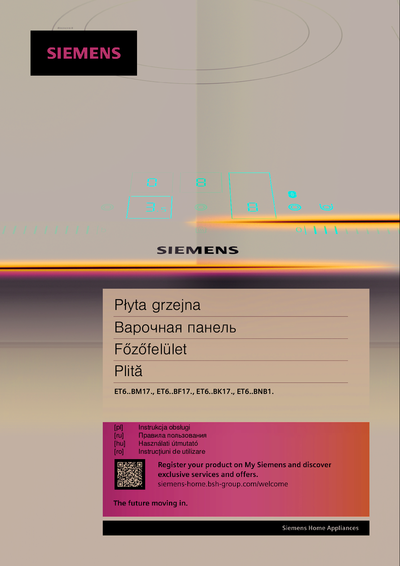 Siemens ET651BNB1E - Правила пользования 