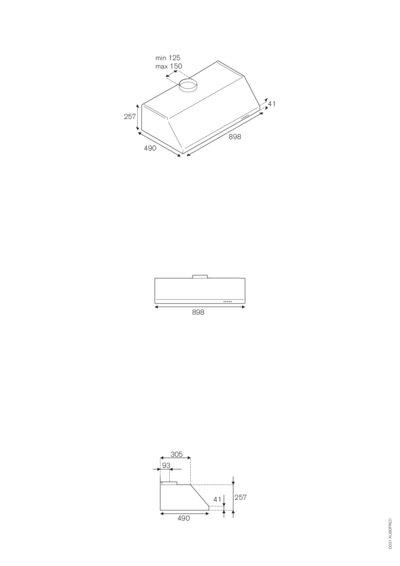Bertazzoni KU90 PRO 1 X A - Схема (размеры) 