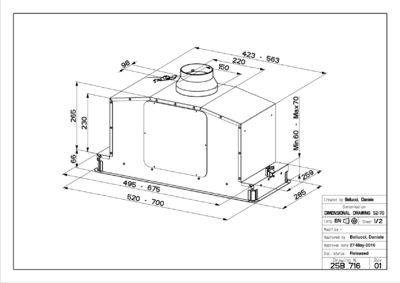 Faber IN-LIGHT EV8P WH MATT A52 - Схема (размеры) 