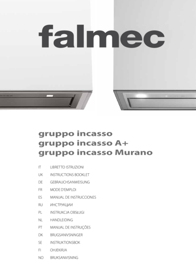 Falmec Design GRUPPO INCASSO 70 inox (800) - Инструкции 