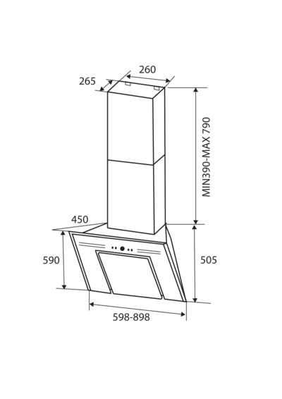 Zigmund & Shtain K 218.91 B - Схема (размеры) 