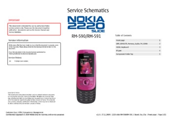 Nokia 2220 SLIDE - Схемы (RM-590, RM-591, 2009, 3cy_35a, v1.0)