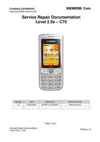 Siemens C75 - Руководство по ремонту (Service Repair Documentation level 2.5e)