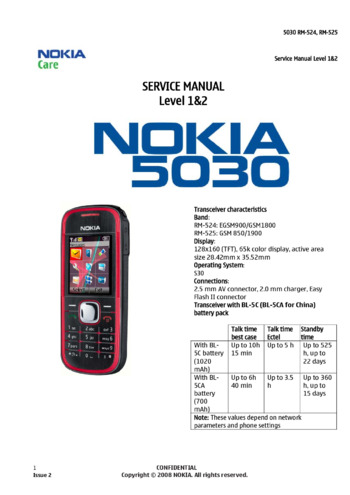 Nokia 5030 - Схемы (RM-524, RM-525, service manual L1&2, v2.0)