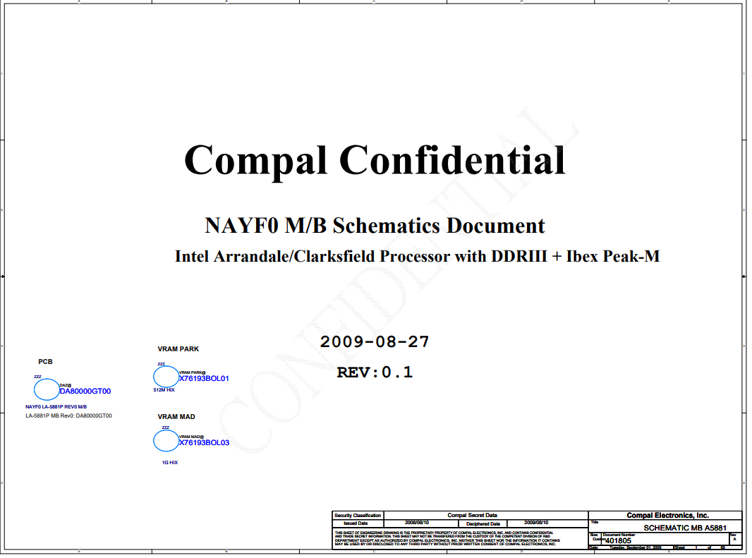 Материнская плата Compal LA-5881P