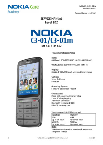 Nokia C3-01 / C3-01m - Руководство по ремонту (уровень 1, 2)   RM-640, RM-662, v1.0