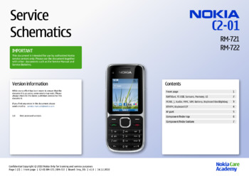 Nokia C2-01 - Схемы RM-721, RM-722