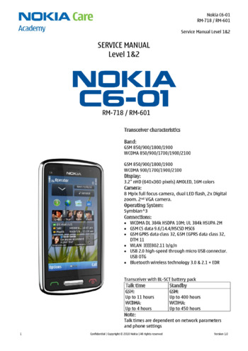 Nokia C6-01 - Руководство по ремонту (уровень 1, 2) RM-718, RM-601, v1.0