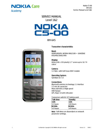 Nokia C5-00 - Руководство по ремонту (уровень 1, 2) RM-645, v1.0