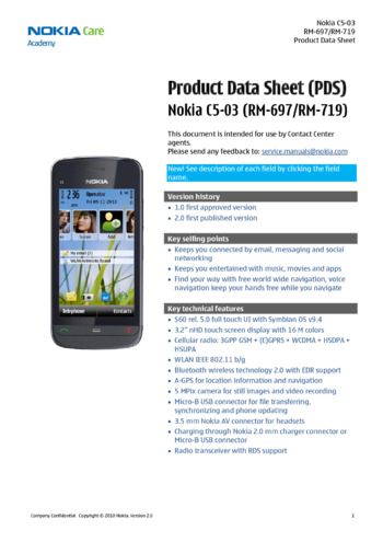 Nokia C5-03 - Информация о продукте (Product Data Sheet) RM-697, RM-719
