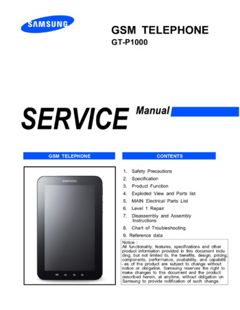 Samsung GT-P1000 Galaxy Tab - Руководство по обслуживанию 