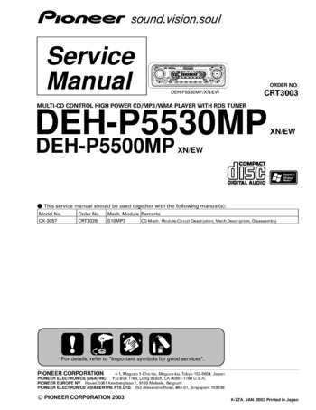 Pioneer DEH-P5530MP - Руководство по обслуживанию 