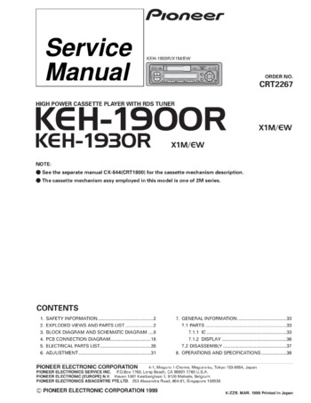 Pioneer KEH-1930R - Руководство по обслуживанию 