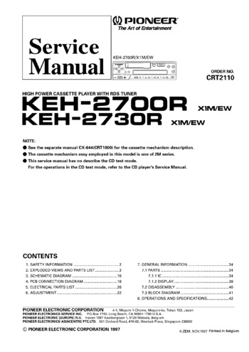 Pioneer KEH-2730R - Руководство по обслуживанию 