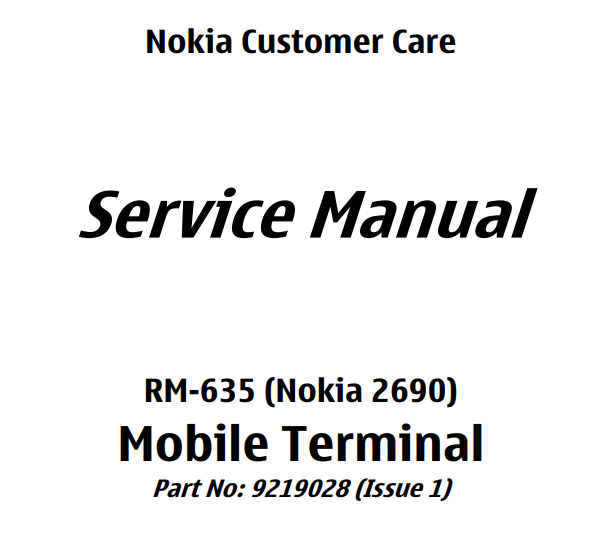 Nokia 2690 - Руководство по ремонту (уровень 3, 4)   RM-635, v1.0, L3, L4