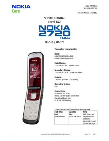 Nokia 2720 Fold - Руководство по ремонту (уровень 1, 2)   RM-519, RM-520, v1.0, fold