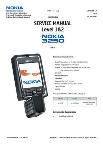 Nokia 3250 - Руководство по ремонту RM-38, service manual