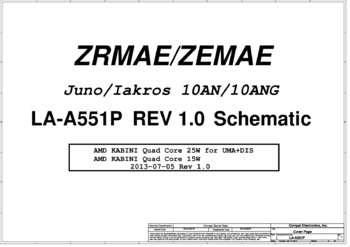Compal LA-A551P - Схема Rev 1.0, ZRMAE/ZEMAE, Juno/Iakros, Toshiba Satellite M50D-A-10W