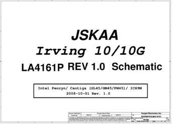 Compal LA-4161P - Схема JSKAA, Irving 10/10G, Rev: 1.0
