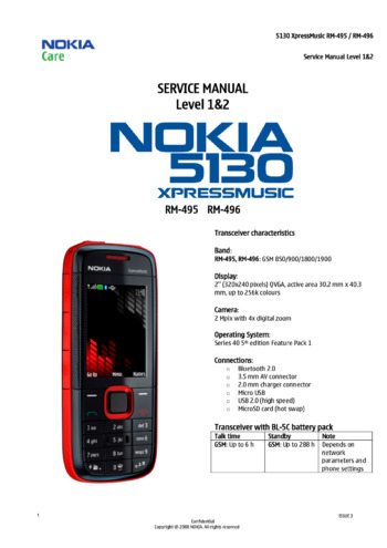 Nokia 5130 - Руководство по ремонту (уровень 1, 2)  RM-495, RM-496, service manual L1&2, xpressmusic