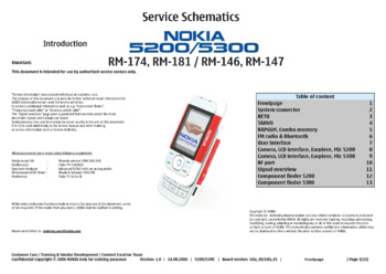 Nokia 5200/5300 - Схема RM-174, RM-181, RM-146, RM-147, 1tta_40, 1tfa_41, ver:1.0