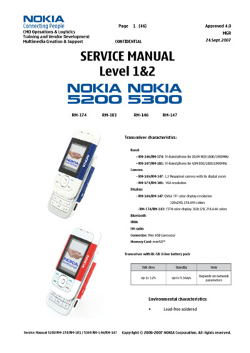 Nokia 5200/5300 - Руководство по ремонту (уровень 1, 2) RM-174, RM-181, RM-146, RM-147