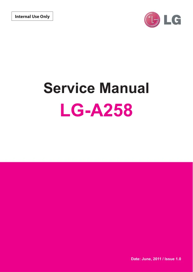  LG A258 - Руководство по обслуживанию Service manual