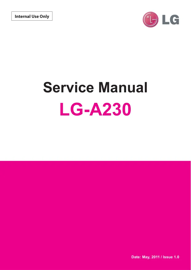  LG A230 - Руководство по обслуживанию Service manual