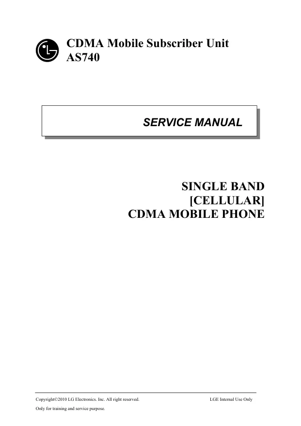  LG AS740 - Руководство по обслуживанию Service manual