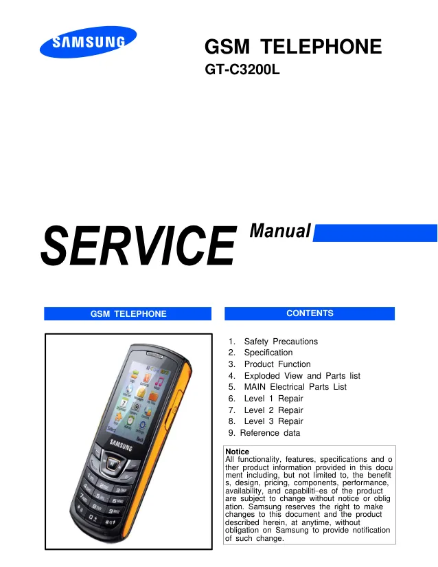 Samsung GT-C3200L - Руководство по обслуживанию 