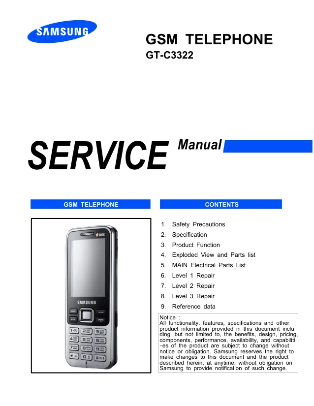 Samsung GT-C3322 Duos - Руководство по обслуживанию 