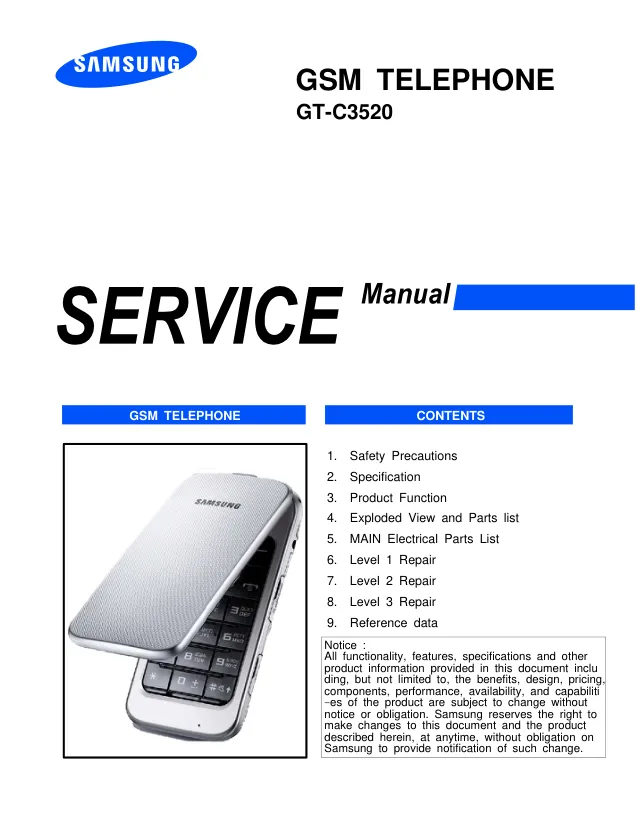 Samsung GT-C3520 - Руководство по обслуживанию 
