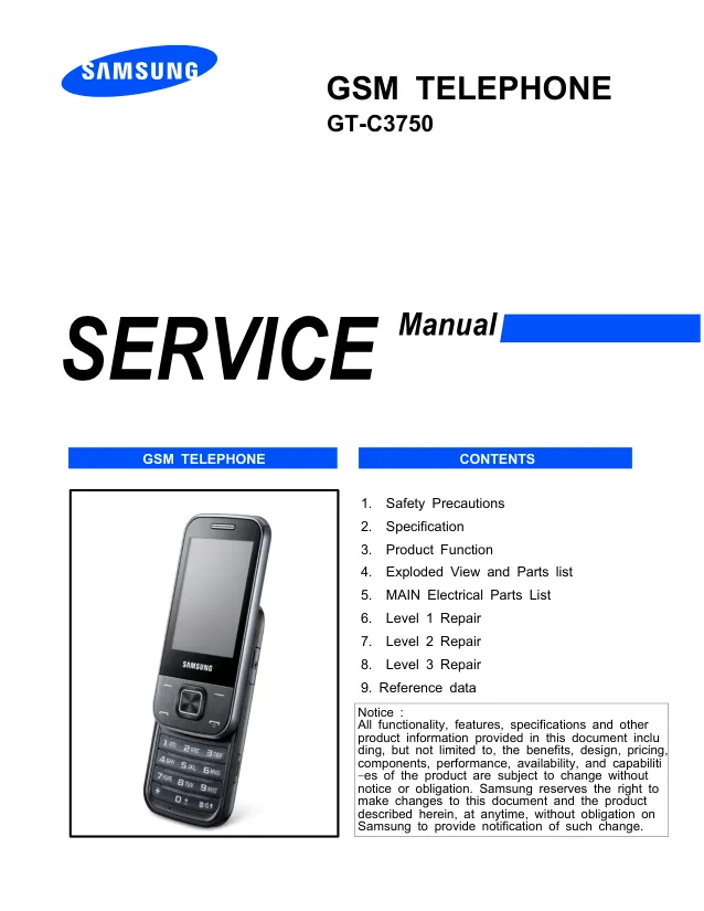 Samsung GT-C3750 - Руководство по обслуживанию 