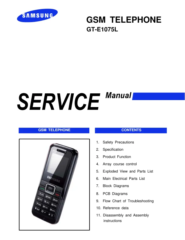 Samsung GT-E1075L - Руководство по обслуживанию 