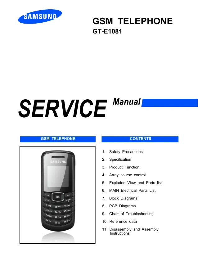 Samsung GT-E1081 - Руководство по обслуживанию 
