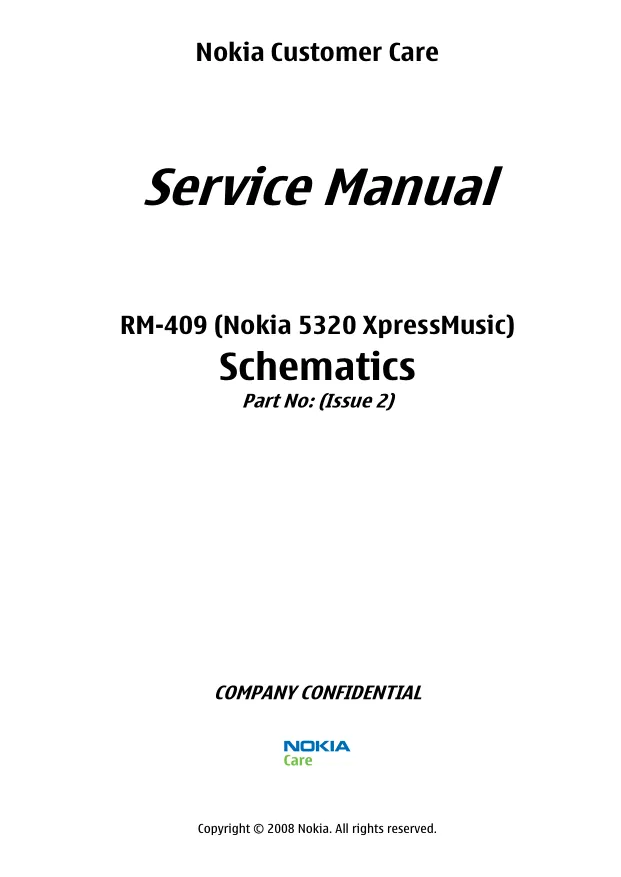 Nokia 5320 XpressMusic (RM-409) - Схемы v2.0, Schematics