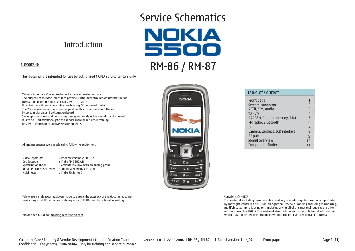 Nokia 5500 (RM-86, RM-87) - Схемы v1.0, Schematics, Board version: 1mz_09