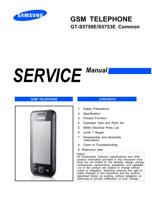 Samsung GT-S5750E - Руководство по обслуживанию 