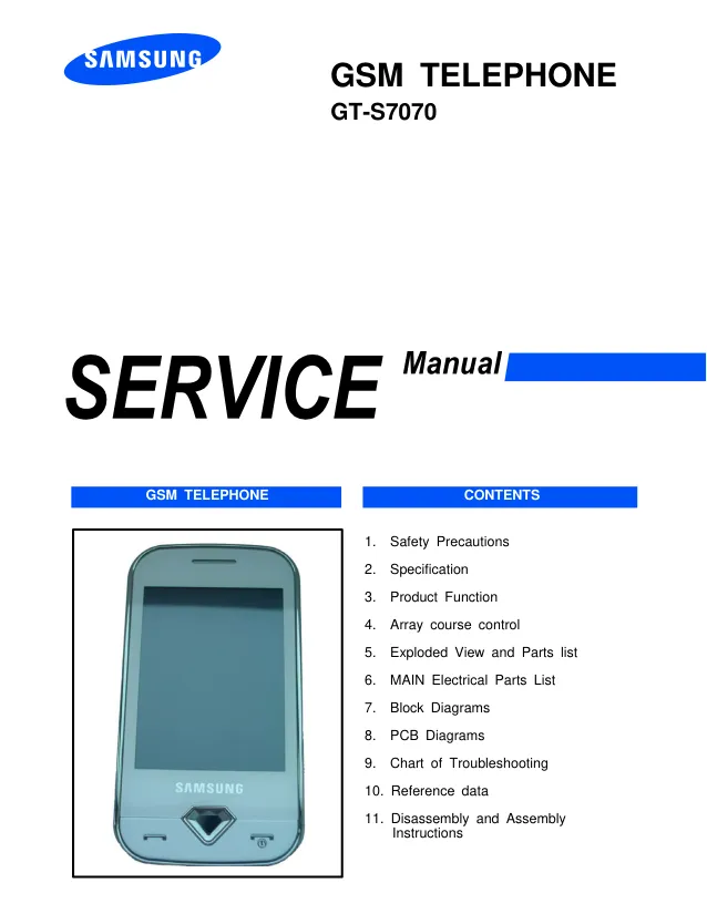Samsung GT-S7070 - Руководство по обслуживанию 