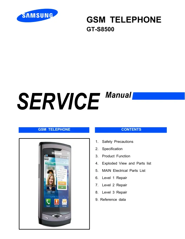 Samsung GT-S8500 - Руководство по обслуживанию 