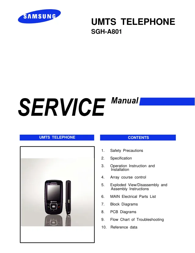 Samsung SGH-A801 - Руководство по обслуживанию 